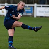 Annabelle Cass, who was one of Brighouse Town Women's scorers in their penalty shoot-out with Huddersfield Town.
