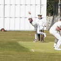 Cricket action from the opening of the season last weekend - Elland v Marsden. Elland captain Kieran Rogers bowls.