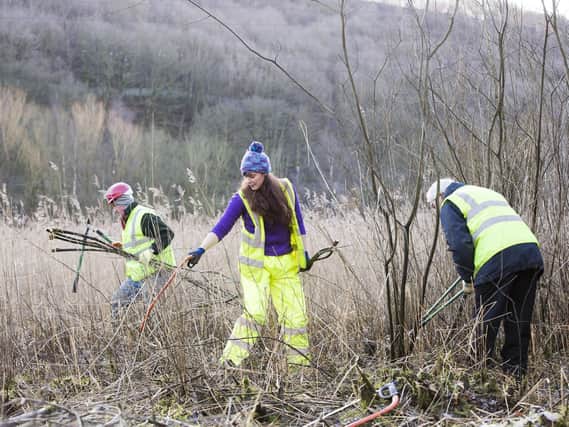 Volunteers at Cromwell Bottom Nature Reserve