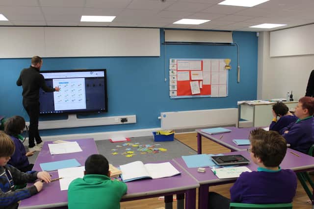 Pupils at Wood Bank being taught in the new facility. Picture: Calderdale Council.