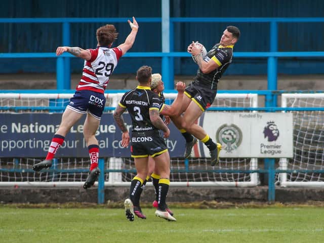 Action from Halifax's clash with Oldham