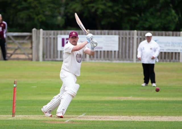 Actions from Lightcliffe v Cleckheaton cricket at Lightcliffe CC. Pictured is Alex Stead