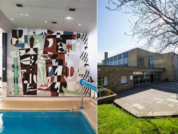 The mosaic by Kenneth Barden at Halifax Swimming Pool. Picture by Andrew Caveney courtesy of the Pevsner Architectural Guides/Yale University Press