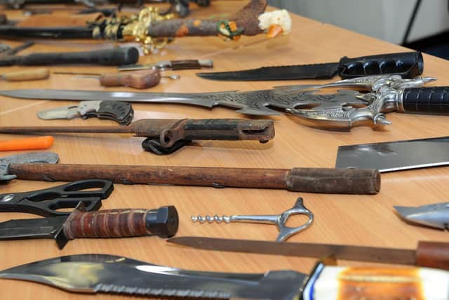 Stock image of seized knives