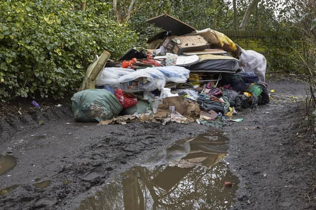 An example of fly tipping in Halifax
