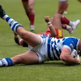 TRY TIME: Halifax Panthers scored nine tries in their 46-12 win over Sheffield Eagles. Picture: simonomhrugbypics.