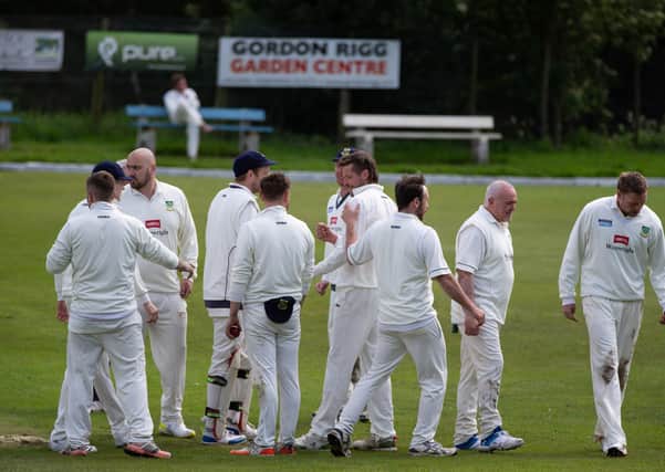 Actions from Mytholmroyd v Triangle, at Mytholmroyd Cricket Club. Pictured is Curtis Whippy celebrating another wicket