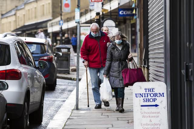 Shoppers in Halifax town centre