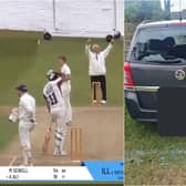 Asif Ali hit the ball into the car park and through his rear windscreen (photos: Illingworth St Mary's Cricket Club)