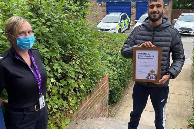 Zeeshan Rashid was presented with a District Commanders Commendation.