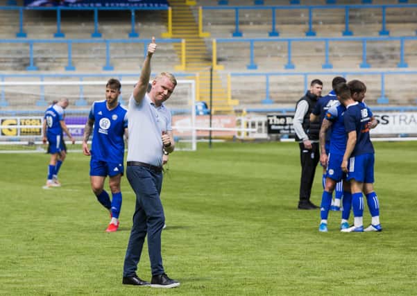 Football - FC Halifax Town v Chesterfield FC. Halifax manager Pete Wild.