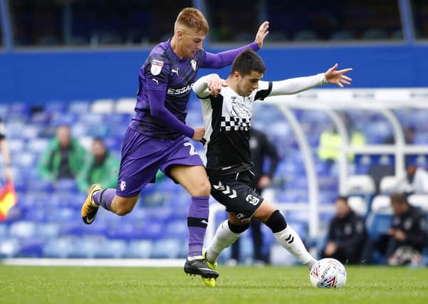 Harvey Gilmour, left, playing for Tranmere in October 2019. (Photo by Morgan Harlow/Getty Images)