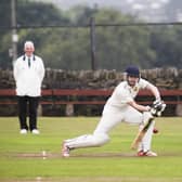 Cricket - Shelf Northowram Hedge Top v Copley. Chris Conroy bats for Hedge Top.