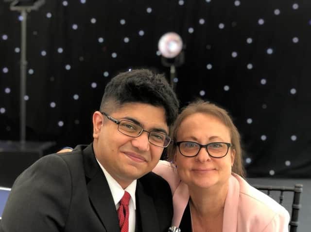 Apprentice Sahir Khalid with Chief Operating Officer Rachel Dilley