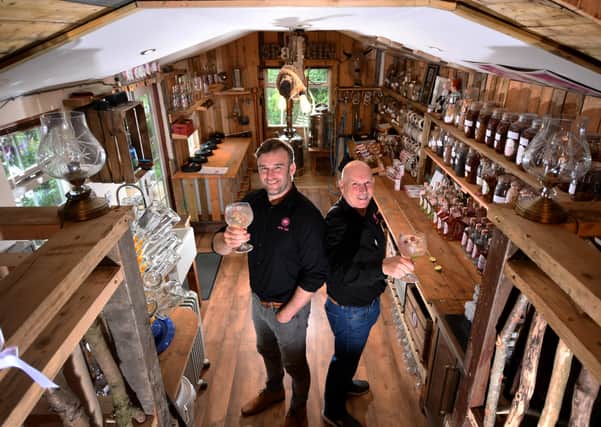 Feature on Speights Gin Northowram, Halifax. Peter Speight (right) and Daniel Shepherd are pictured at the Distillery...27th July 2021..