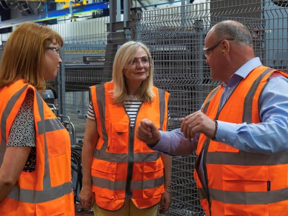 Charlotte Peterson, customer relations manager at Siddall & Hilton Products; Mayor of West Yorkshire, Tracy Brabin; and Andy Dawson, operations director