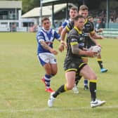 Scott Grix in action for Halifax Panthers in their away victory at Swinton Lions in the RL Championship league game on Sunday June 20. Halifax RLFC won 34 - 4.