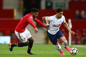 Tyrell Warren, left, in action during his time at Manchester United, where he played for their youth team. (Photo by Jan Kruger/Getty Images)