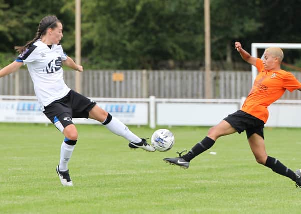 Cara Fields (right) in action for Brighouse