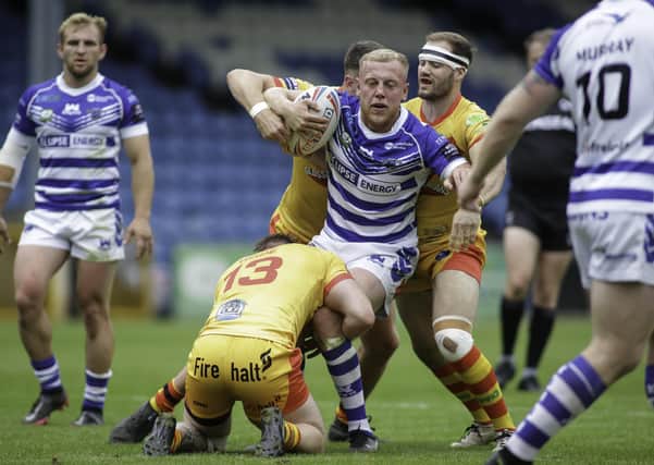 Action from Halifax Panthers' win over Championship bottom club Swinton Lions. Picture: simonomhrugbypics@yahoo.com