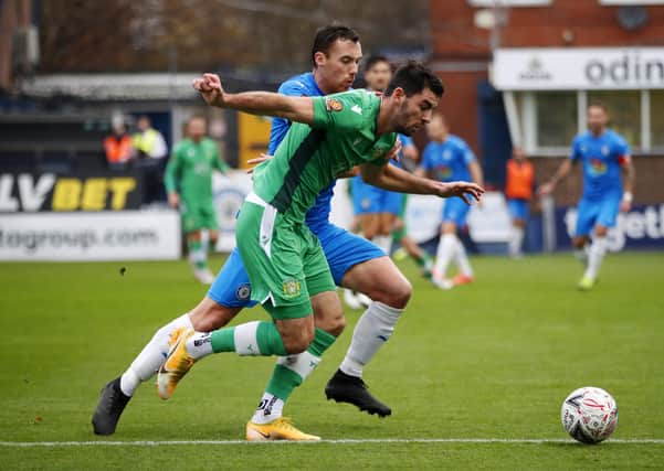Joe Quigley of Yeovil Town (in green). (Photo by Clive Brunskill/Getty Images)