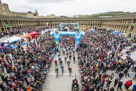 Stage four of the Tour de Yorkshire departs from the Piece Hall, Halifax, in 2019