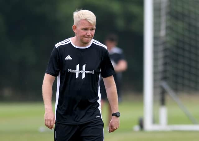 Halifax Town  manager Pete Wild  at pre season training in Leeds.