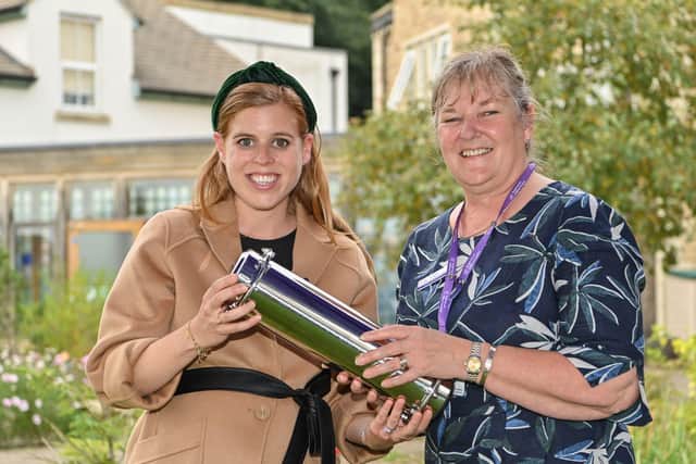 HRH Princess Beatrice and Forget Me Not CEO Luen Thompson with time capsule
