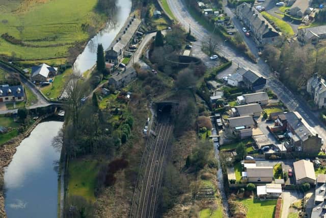 Summit Tunnel aerial image from the Walsden end
