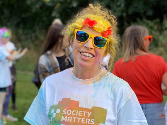 Debbie Midgley from Yorkshire Building Society in Halifax took part in Colour Run for Age UK