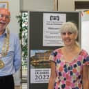 Mayor of Hebden Royd, Coun Rob Freeth opening the exhibition