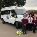 Highbury School with their new mini bus