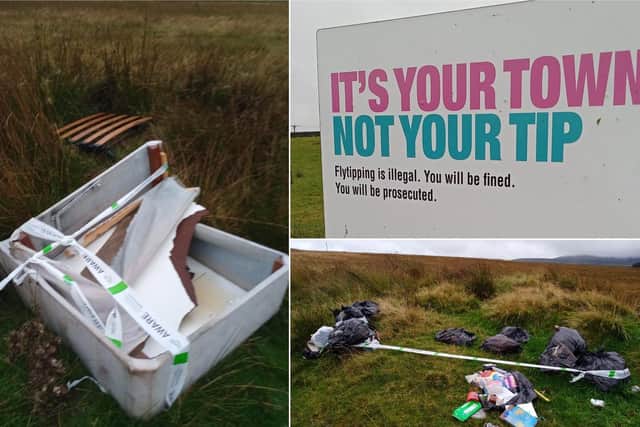 Fly tipping on Tower Causeway.