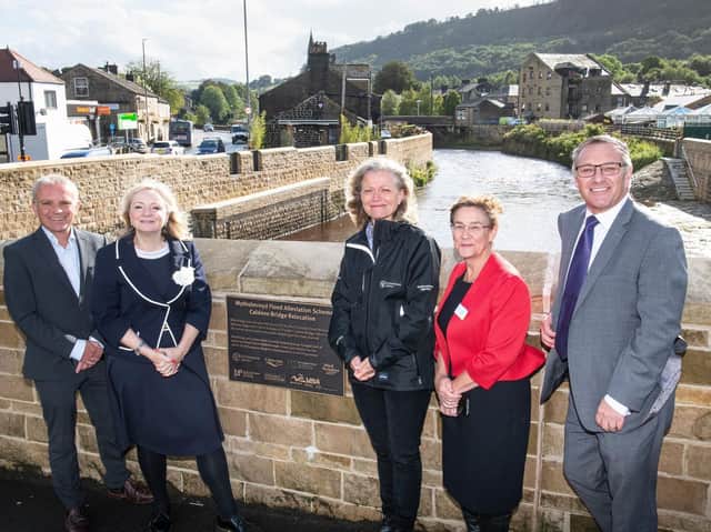 Official opening of the flood defences in Mytholmroyd