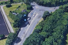 An aerial view of the existing roundabout and junction at Cooper Bridge (Image: Google