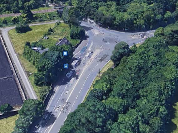 An aerial view of the existing roundabout and junction at Cooper Bridge (Image: Google