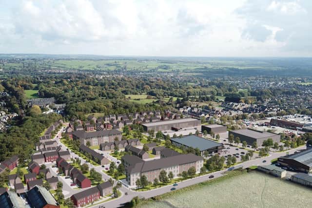 An artist’s impression of Crosslee Park, development proposed for the former factory site, the impact of which has been discussed in hearings into Calderdale’s draft Local Plan