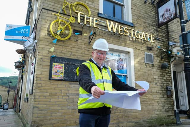 Star Pubs & Bars' area manager Anthony Briggs outside the Westgate in Halifax town centre