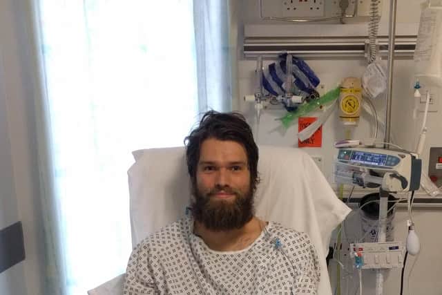 Alan recovering in hospital after his ordeal