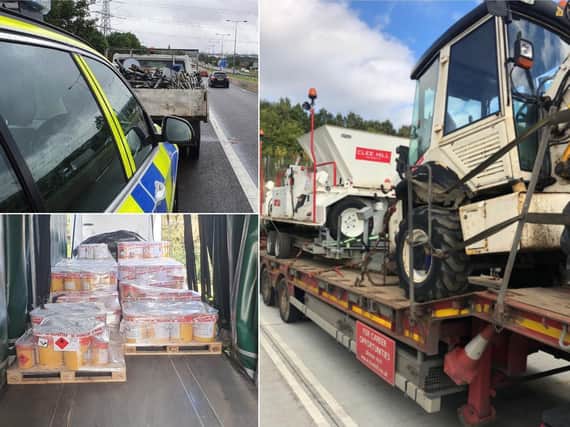 Some of the insecure loads checked by police officers in West Yorkshire
