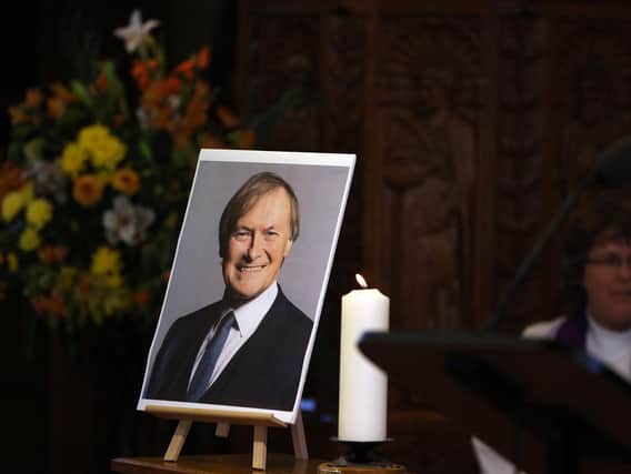 A photo of Sir David Amess at a special church service held in his memory. (Getty Images)