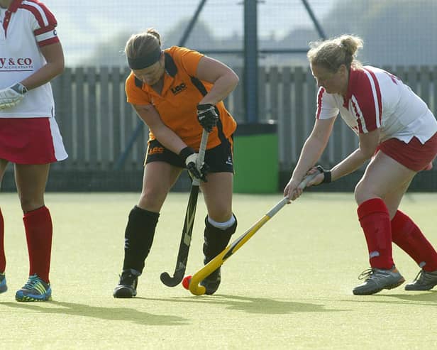 Action from Halifax Ladies' match against Leeds Adel Carnegie. Pic: Jim Fitton
