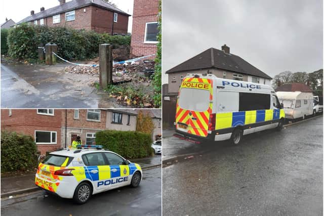 Police in Lightcliffe after a woman's body was found