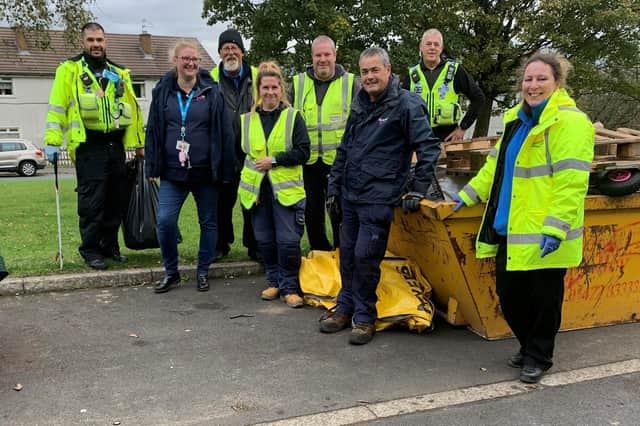Together Housing residents at Broadway, Sowerby Bridge in Halifax came together on October 27 for a community clean-up day.