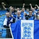 FC Halifax Town supporters get ready for the FA Cup clash with Charlton Athletic.
