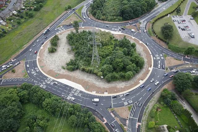 Aerial view of Ainley Top Roundabout