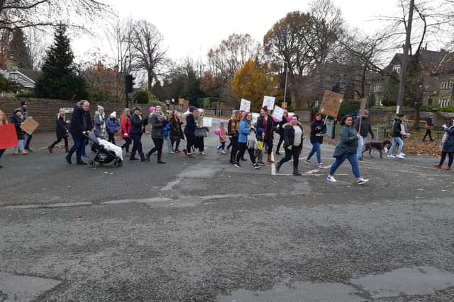 People marched from Calderdale Royal Hospital to Manor Heath Park