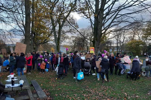Campaigners gathered at Manor Heath Park