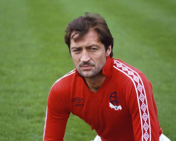 BRIGHTON, UNITED KINGDOM - OCTOBER 8: Bolton  Wanderers striker Frank Worthington looks on before a League Division Two match against Brighton at Goldstone Ground on October 8, 1977, Bolton were promoted to Division One as champions that 1977/78 season. (Photo by Allsport/Getty Images)