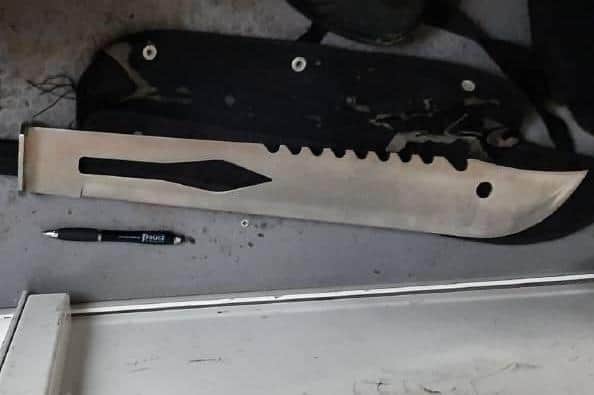 The knife recovered by police